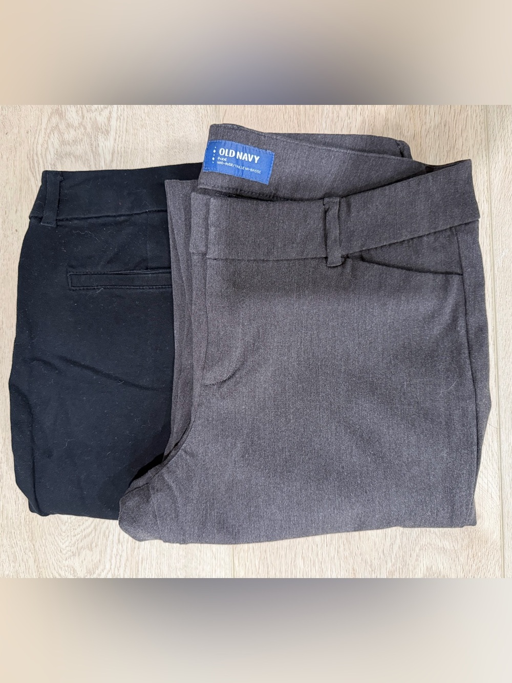 Old Navy Woman’s set of 2 Pixie Dress Pants Charcoal & Black -Mid Rise-sz 10
